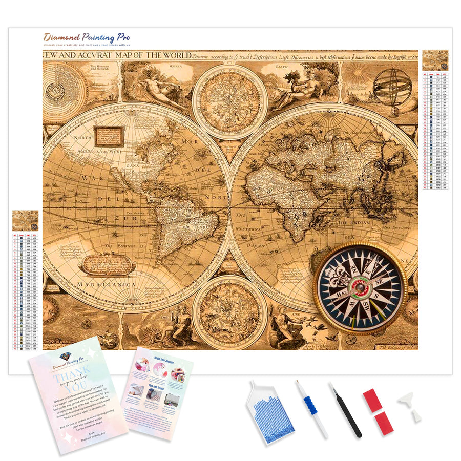 Diamond Layout World Map Map Diamond Painting Kits | Full Drill Diamond Art – Diamond Painting Pro