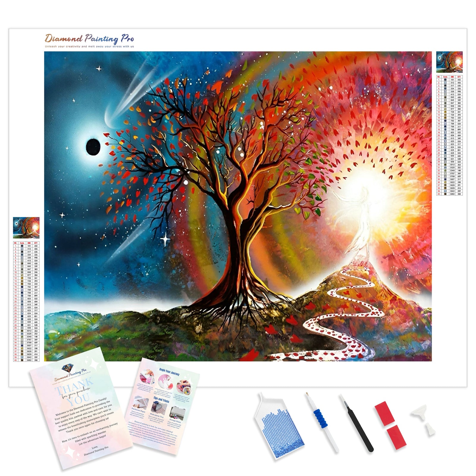 Ice and Fire Sun and Moon | Diamond Painting Kit - Full Drill - Square or Round Diamonds with AB Drills Option