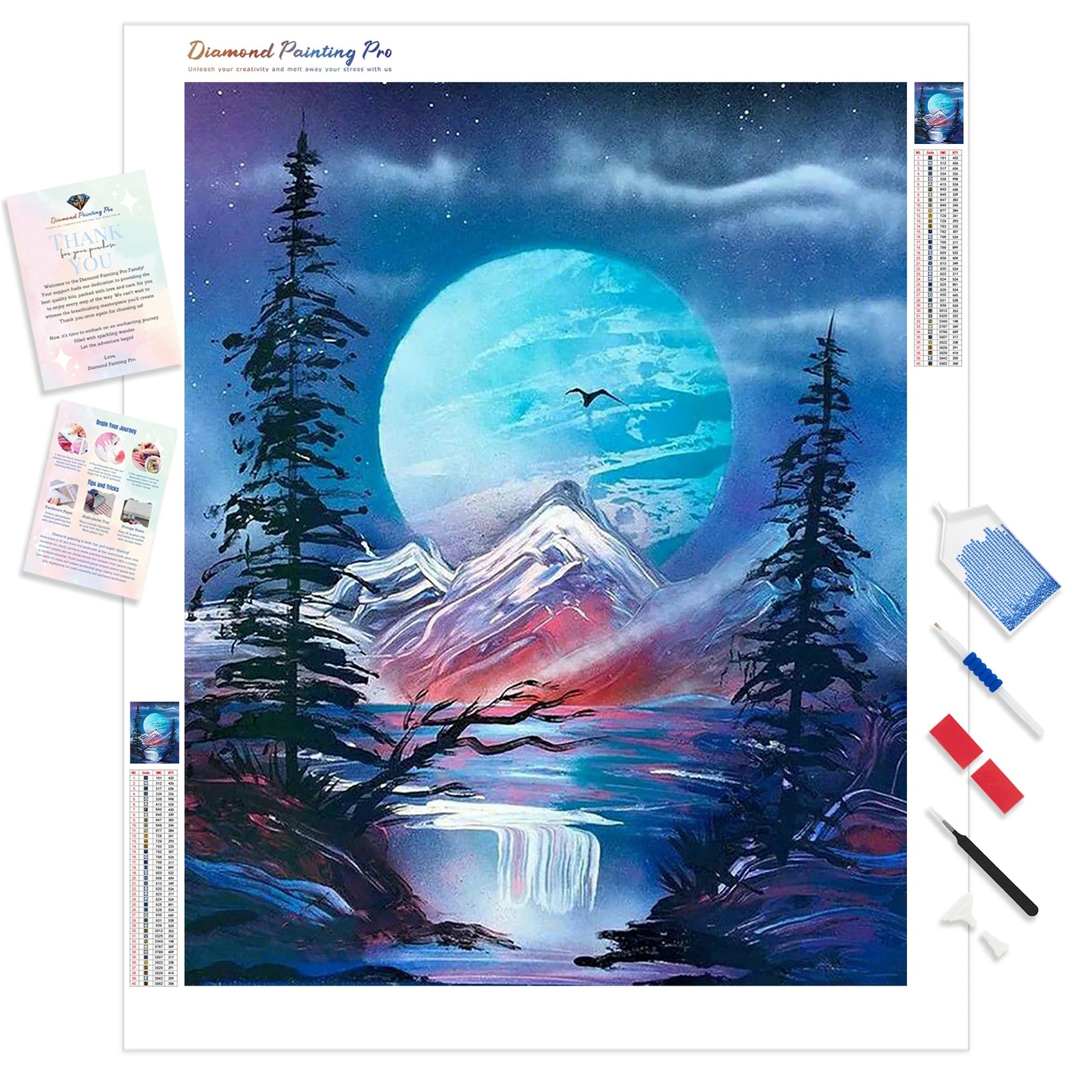 Moon Landscape | Diamond Painting Kit - Full Drill - Square or Round Diamonds with AB Drills Option