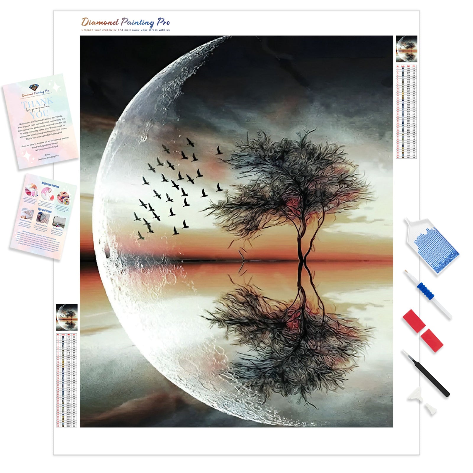 Moon Scenery | Diamond Painting Kit - Full Drill - Square or Round Diamonds with AB Drills Option