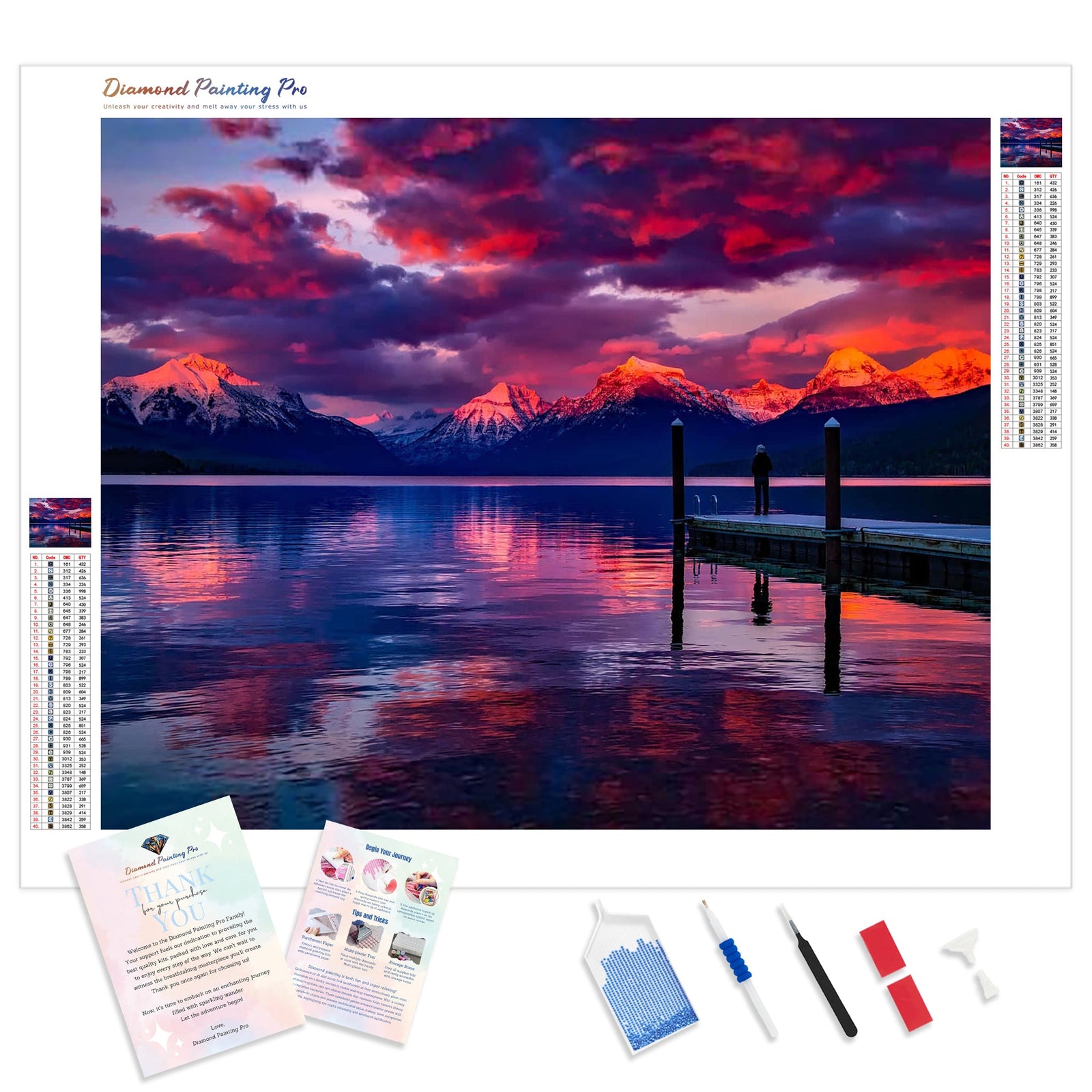 Calm Mountains | Diamond Painting Kit - Full Drill - Square or Round Diamonds with AB Drills Option