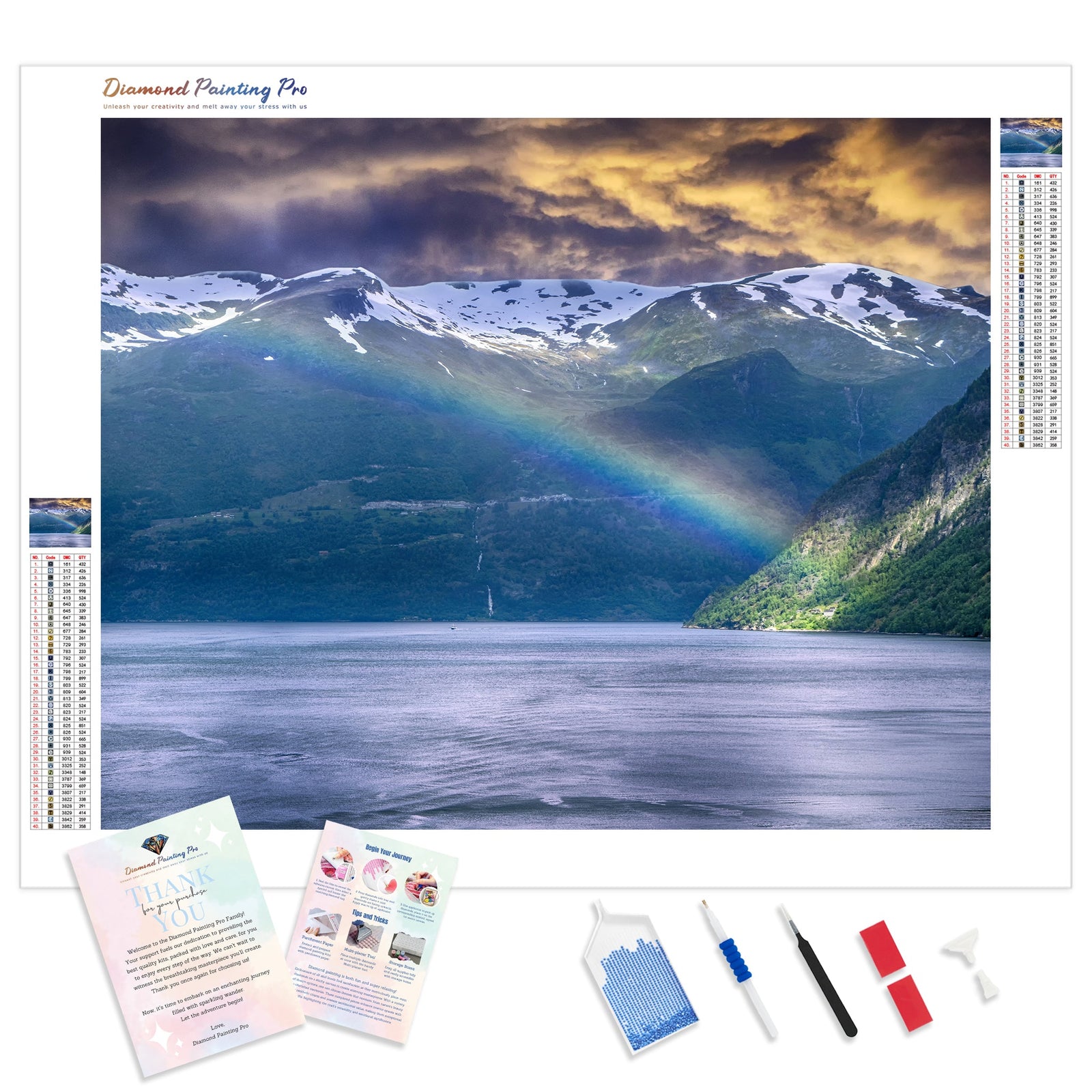 Fjords Rainbow | Diamond Painting Kit - Full Drill - Square or Round Diamonds with AB Drills Option