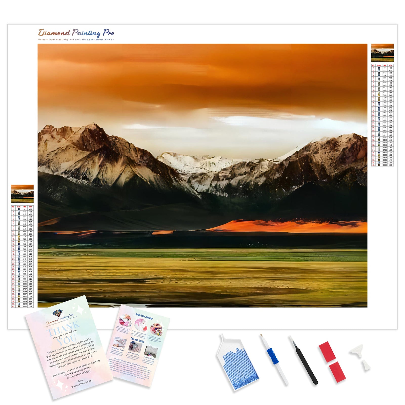 Mountains | Diamond Painting Kit - Full Drill - Square or Round Diamonds with AB Drills Option