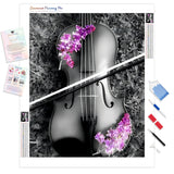 Violet Violin | Diamond Painting Kit - Full Drill - Square or Round Diamonds with AB Drills Option