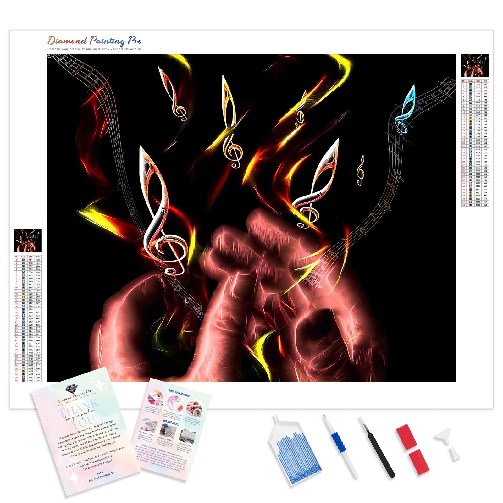 Music at My Fingertips | Diamond Painting Kit - Full Drill - Square or Round Diamonds with AB Drills Option