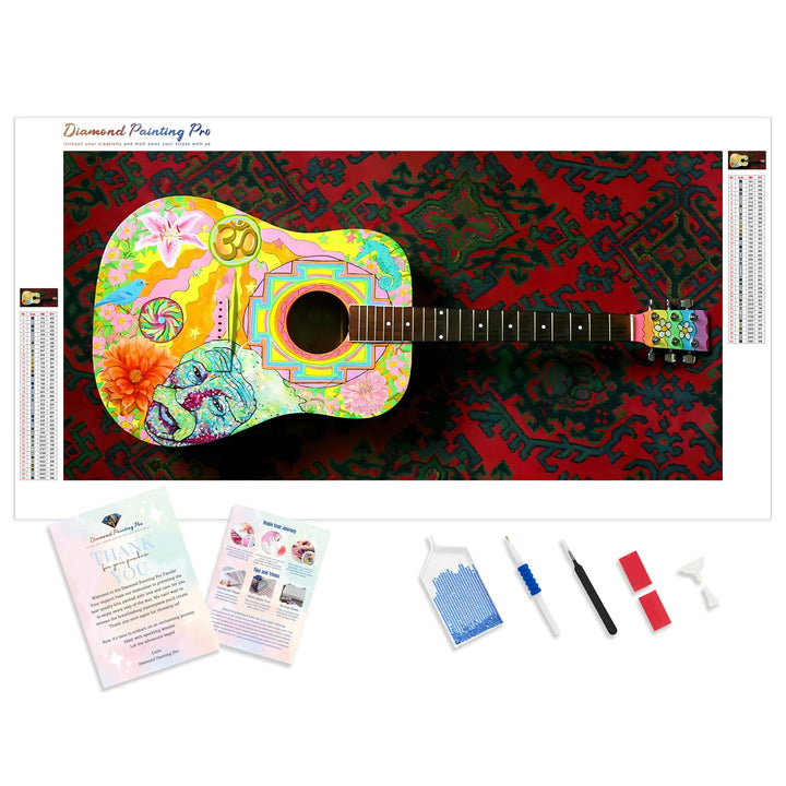 Hippie Guitar | Diamond Painting