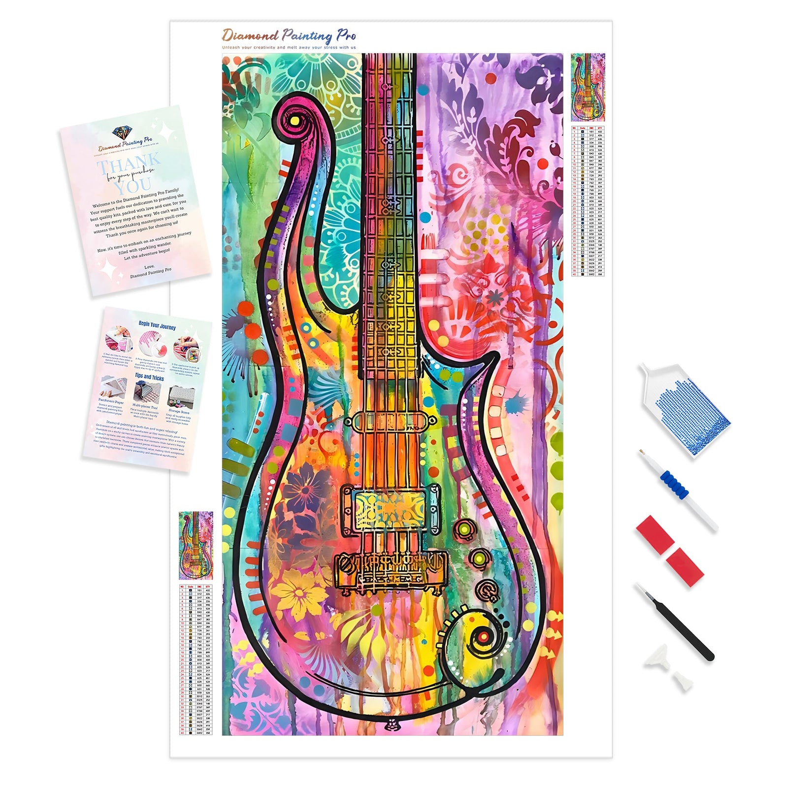 Prince Cloud Guitar | Diamond Painting Kit - Full Drill - Square or Round Diamonds with AB Drills Option