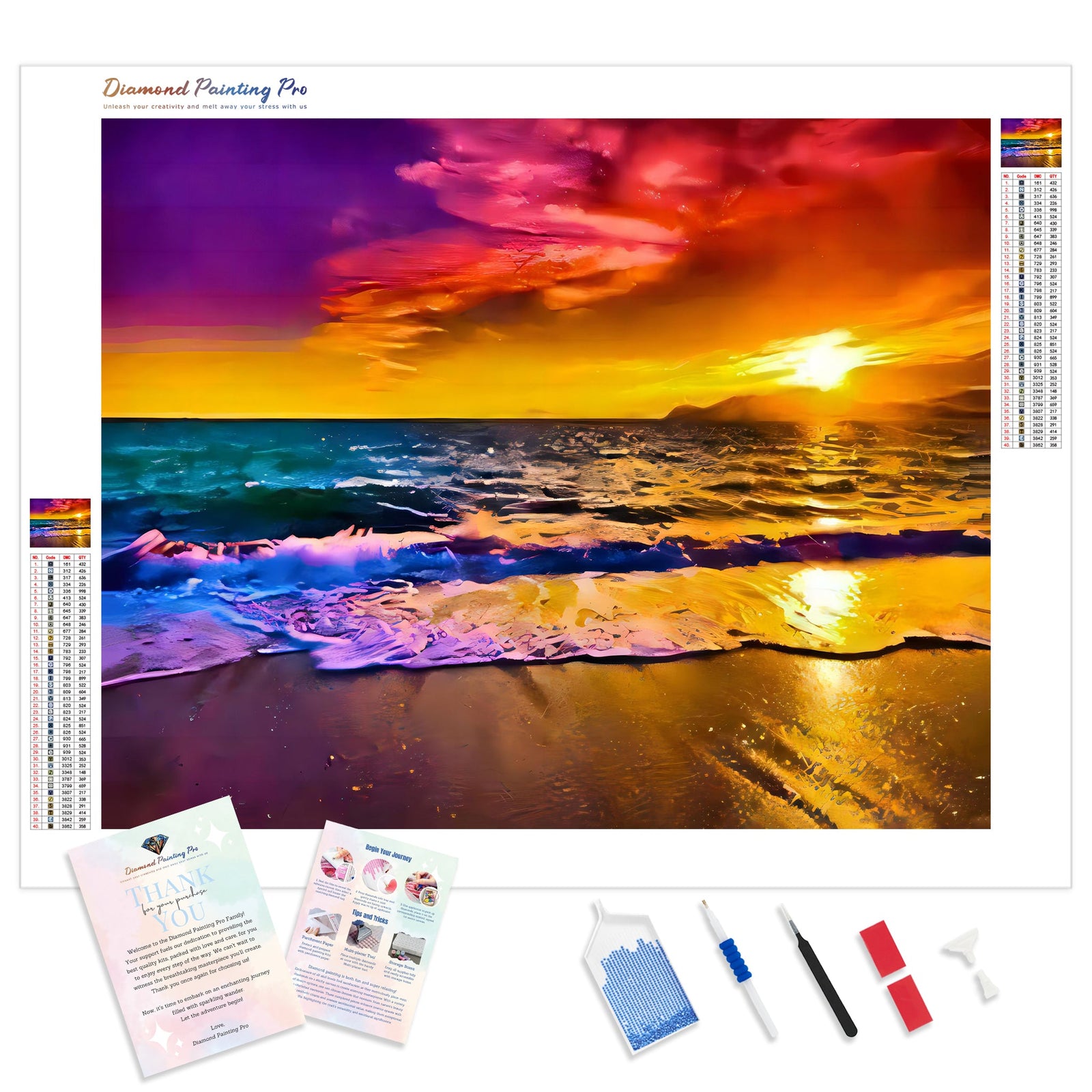 Ocean Sunset | Diamond Painting Kit - Full Drill - Square or Round Diamonds with AB Drills Option