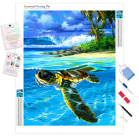 Sea Turtle and Ocean | Diamond Painting