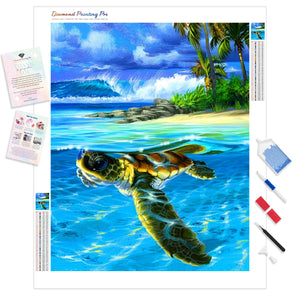 Sea Turtle and Ocean | Diamond Painting