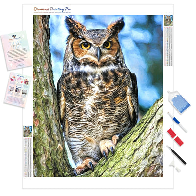 Forest Owl | Diamond Painting Kit - Full Drill - Square or Round Diamonds with AB Drills Option