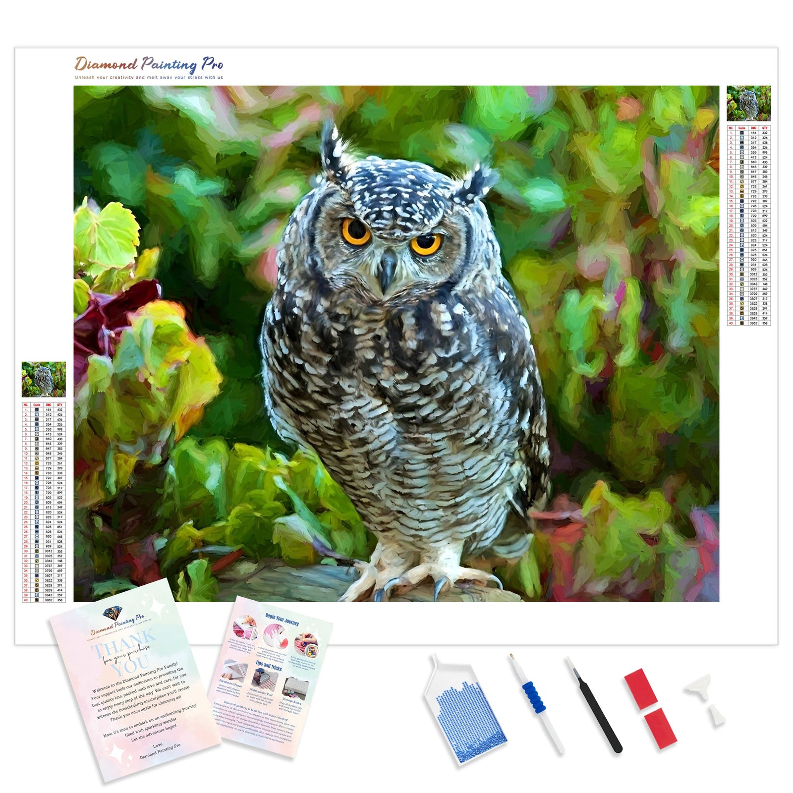 Majestic Wise Owl | Diamond Painting Kit - Full Drill - Square or Round Diamonds with AB Drills Option