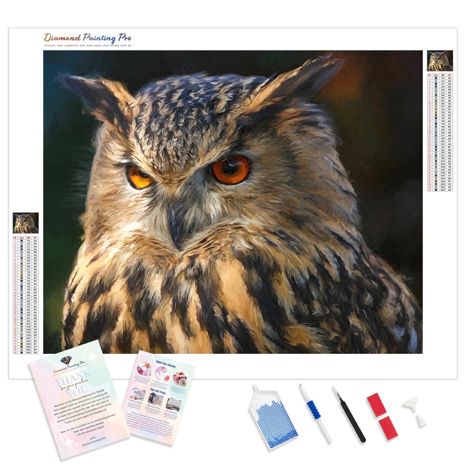 Owl Guardian | Diamond Painting Kit - Full Drill - Square or Round Diamonds with AB Drills Option