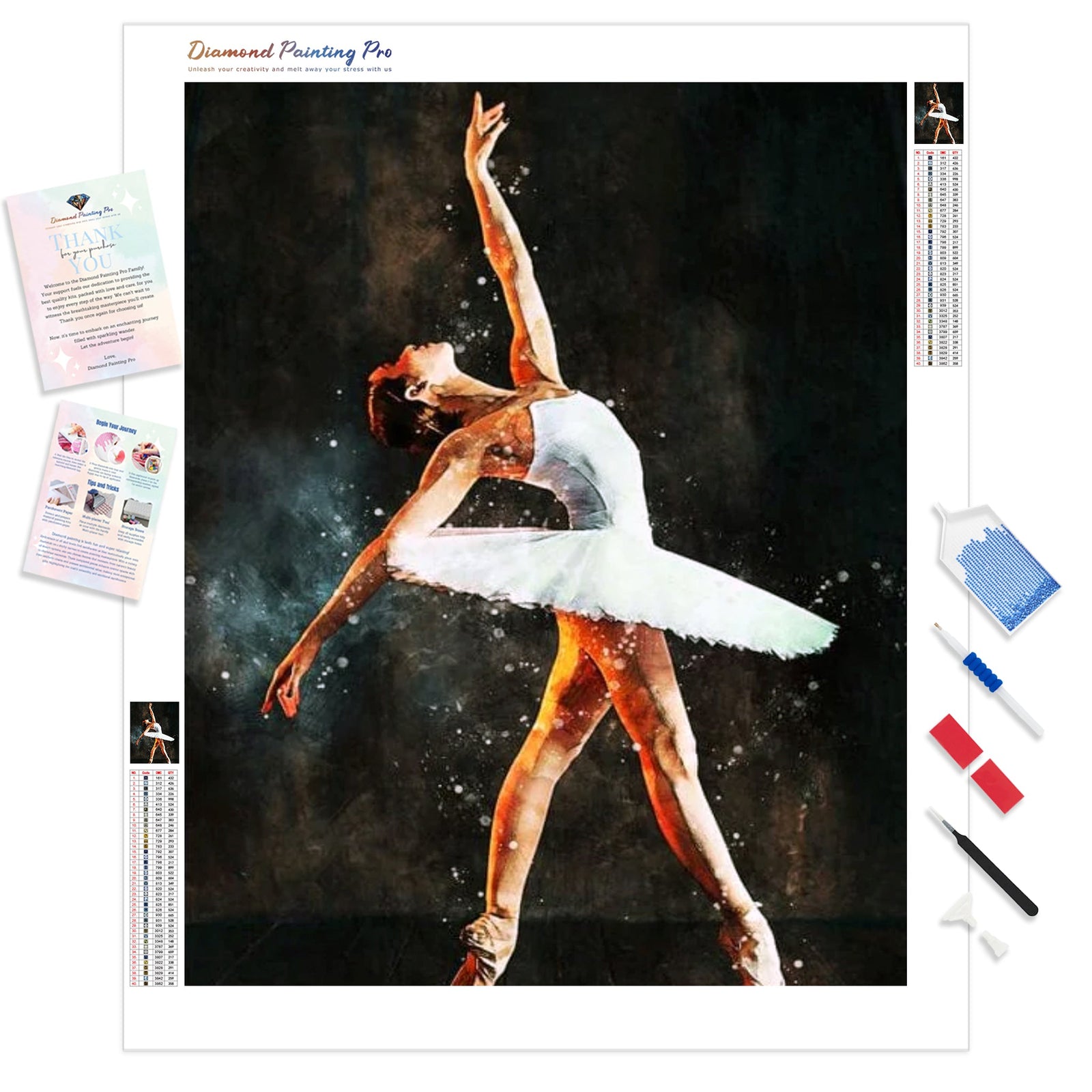 Ballet Dancer 2 | Diamond Painting Kit - Full Drill - Square or Round Diamonds with AB Drills Option