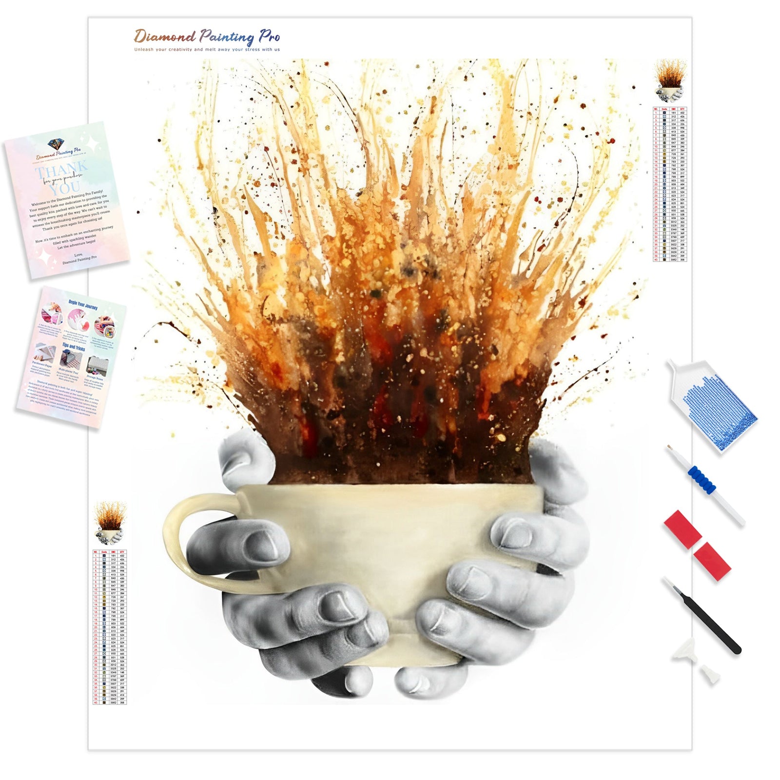 Coffee Coffee Coffee! | Diamond Painting Kit - Full Drill - Square or Round Diamonds with AB Drills Option