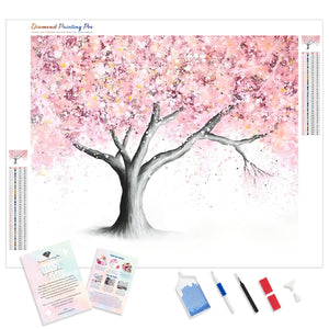 Mountain Blossom Tree | Diamond Painting