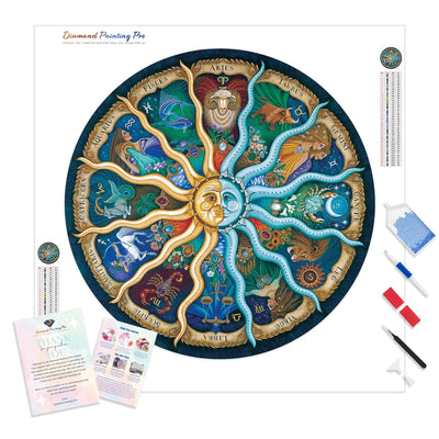 Signs of the Zodiac | Diamond Painting Kit - Full Drill - Square or Round Diamonds with AB Drills Option