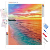 Rainbow Beach | Diamond Painting Kit - Full Drill - Square or Round Diamonds with AB Drills Option
