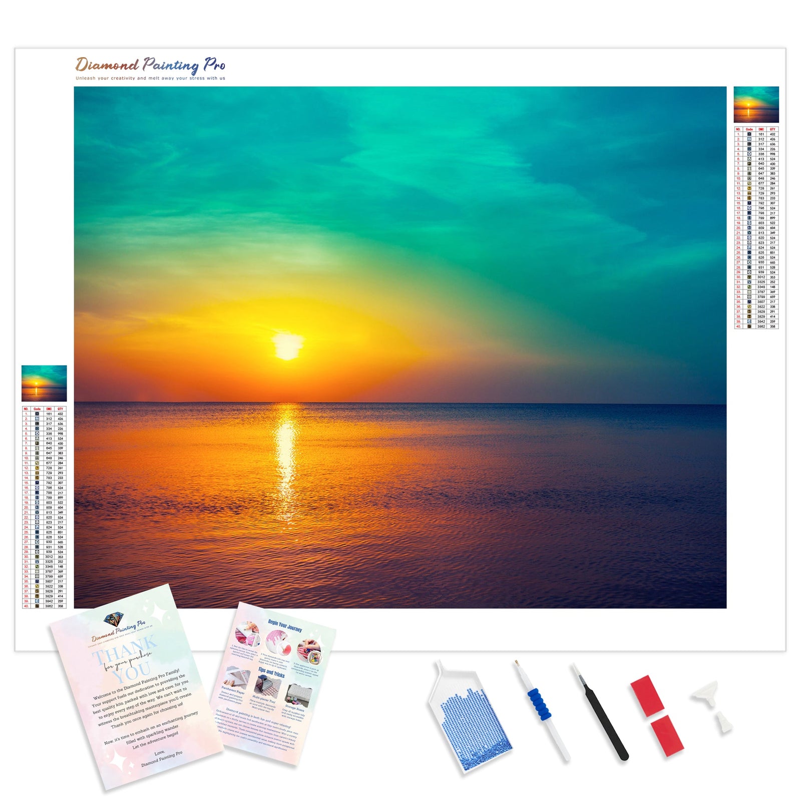 Rainbow Skies Sunset | Diamond Painting Kit - Full Drill - Square or Round Diamonds with AB Drills Option