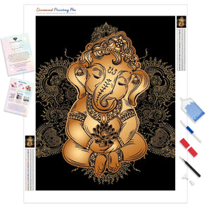 Baby Ganesh | Diamond Painting Kit - Full Drill - Square or Round Diamonds with AB Drills Option