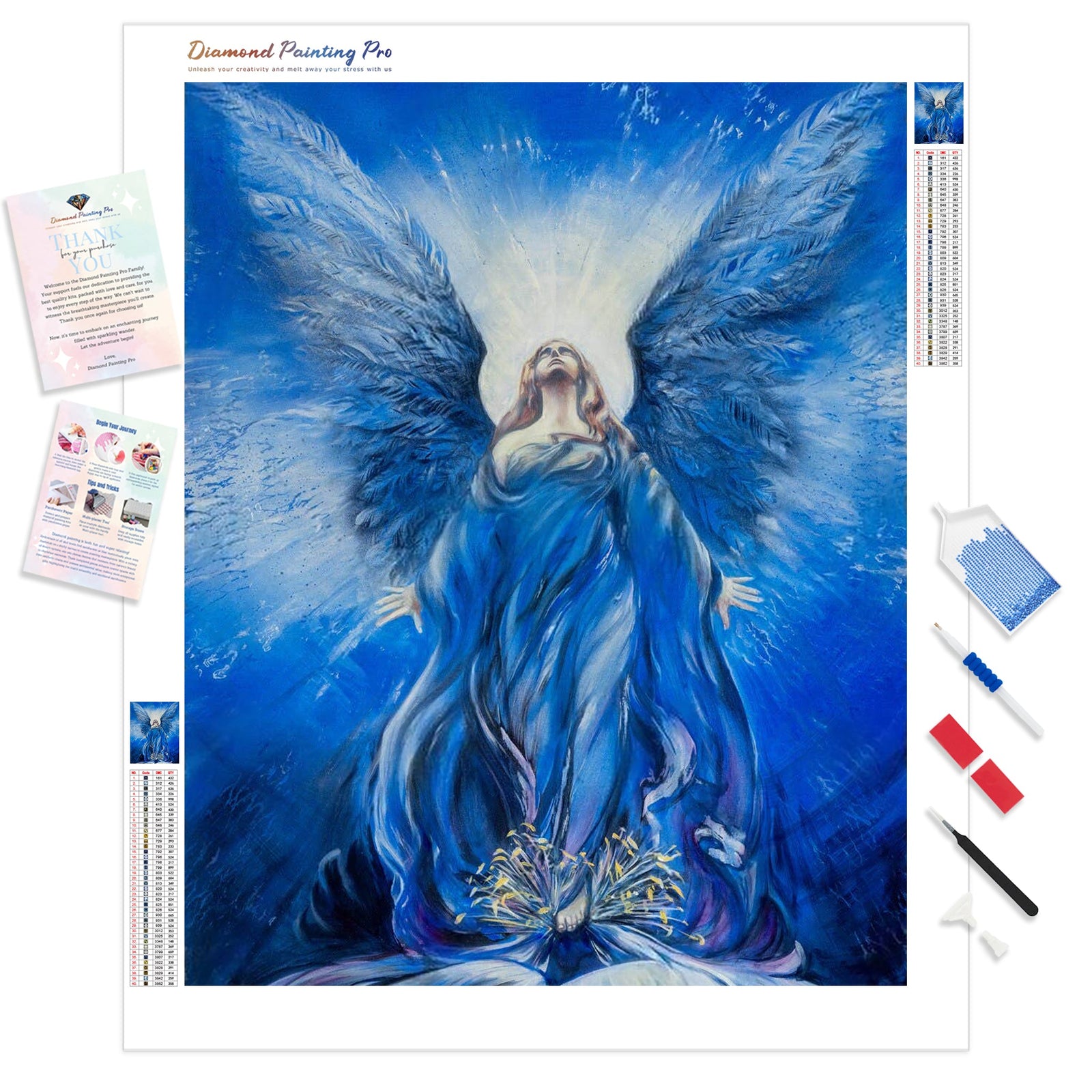 Blue Angel | Diamond Painting Kit - Full Drill - Square or Round Diamonds with AB Drills Option