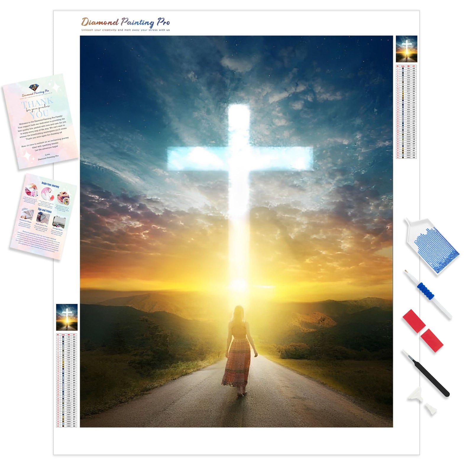 Faith Road | Diamond Painting Kit - Full Drill - Square or Round Diamonds with AB Drills Option