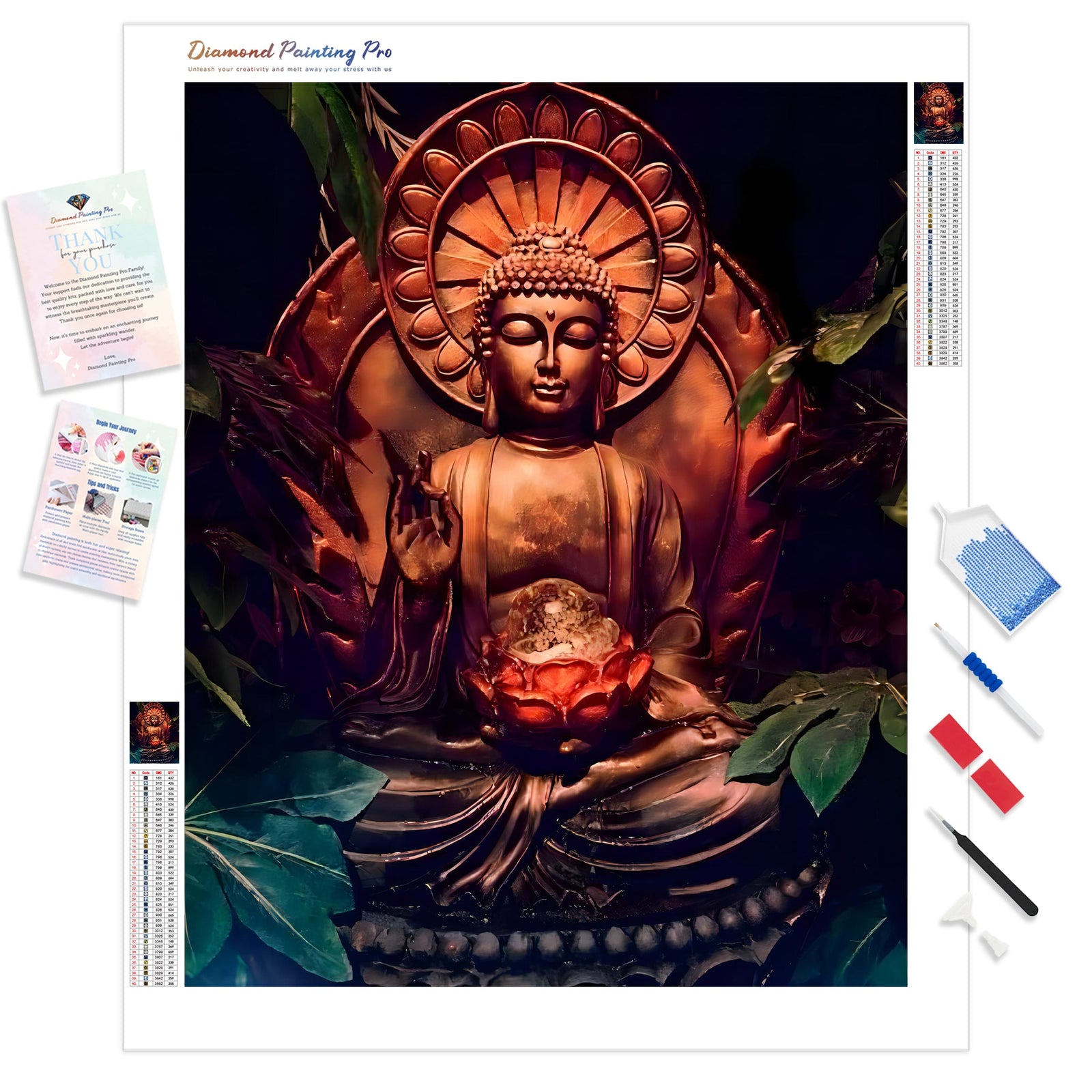 Zen Buddha Meditation | Diamond Painting Kit - Full Drill - Square or Round Diamonds with AB Drills Option