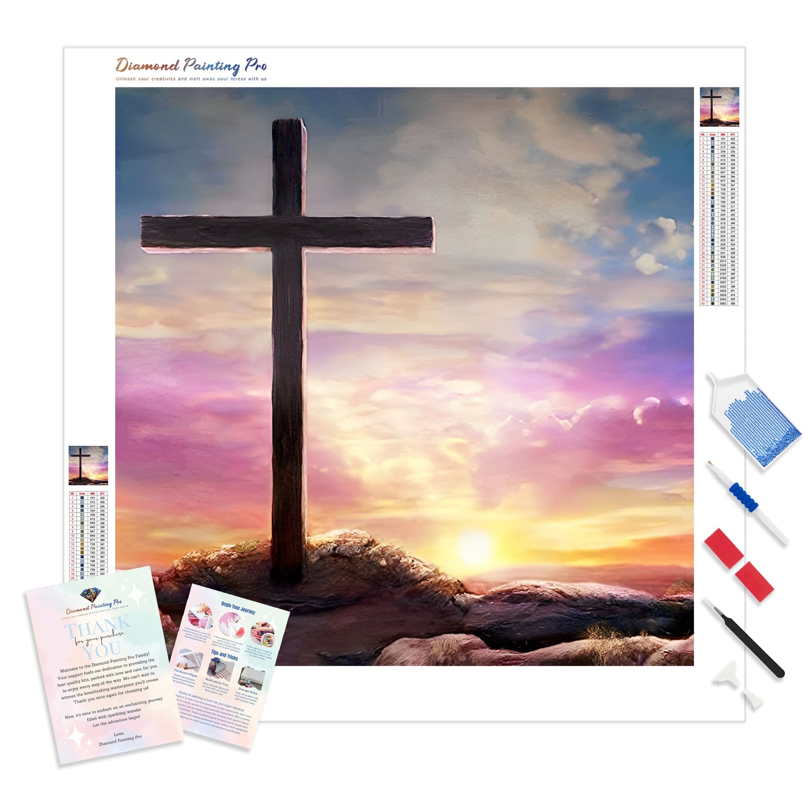 Christian Cross | Diamond Painting Kit - Full Drill - Square or Round Diamonds with AB Drills Option