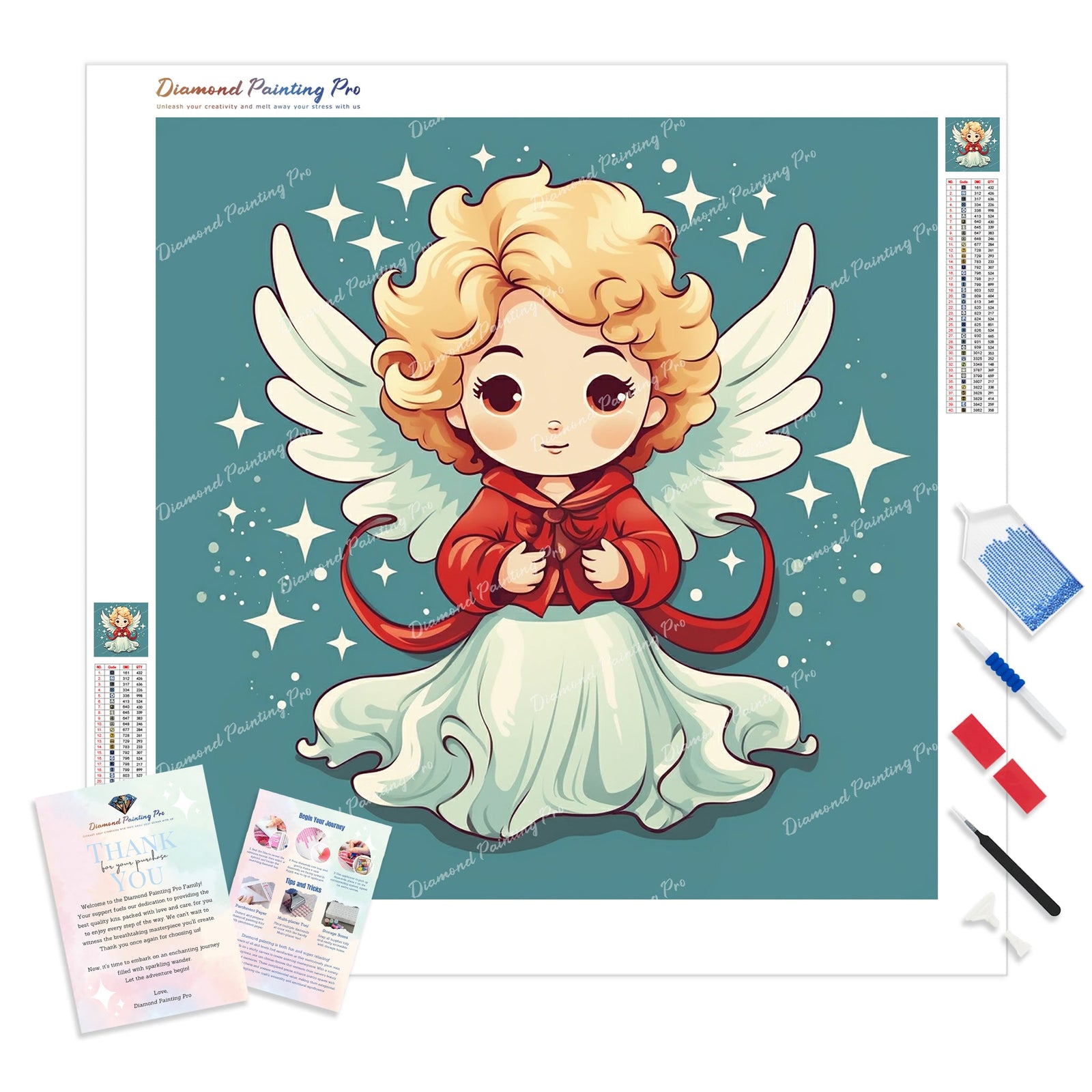 Angelic Delight | Diamond Painting Kit - Full Drill - Square or Round Diamonds with AB Drills Option