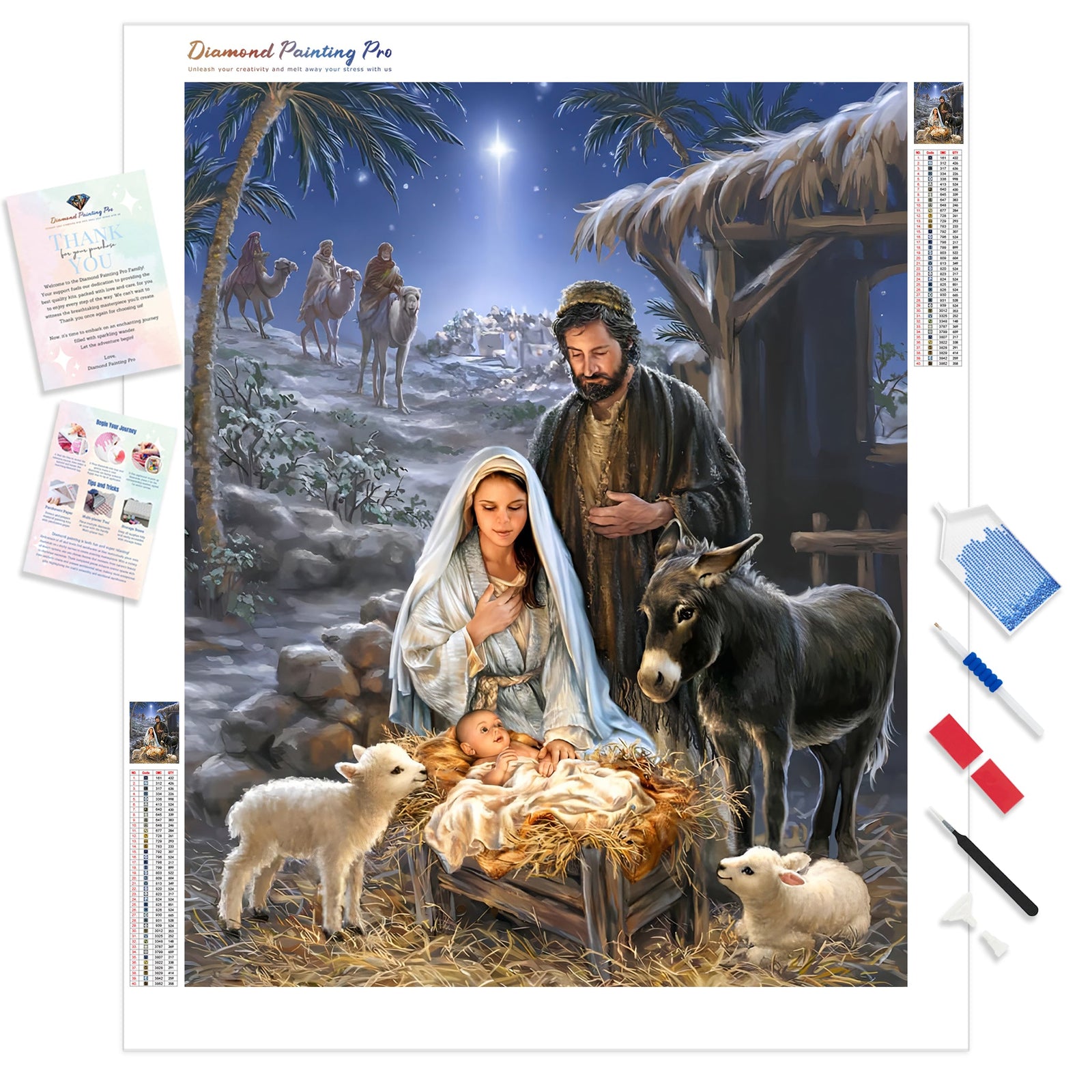 Birth of Jesus | Diamond Painting Kit - Full Drill - Square or Round Diamonds with AB Drills Option