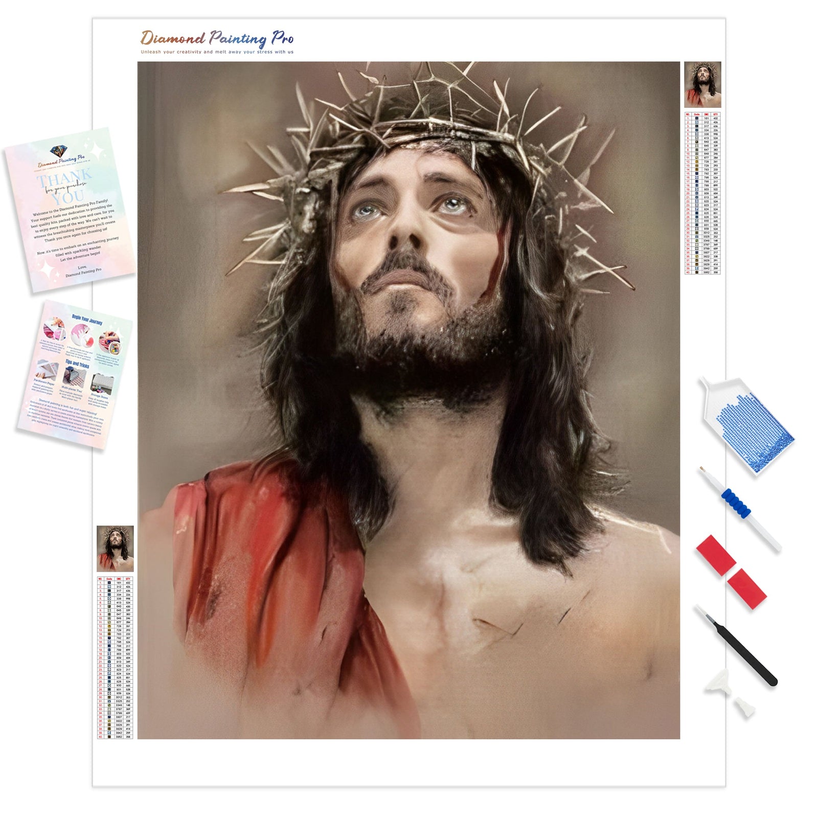 Christ | Diamond Painting Kit - Full Drill - Square or Round Diamonds with AB Drills Option