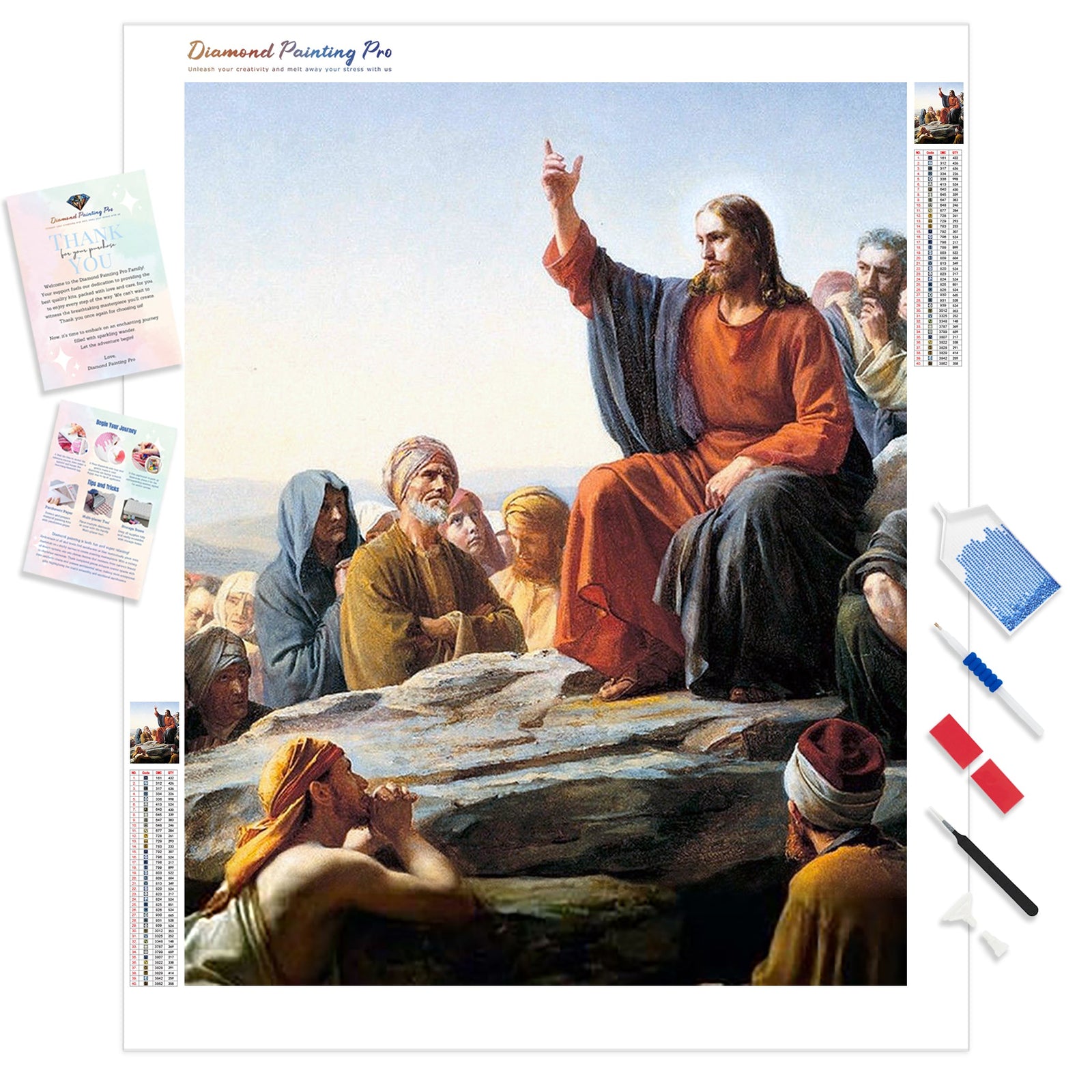 Sermon on the Mount | Diamond Painting Kit - Full Drill - Square or Round Diamonds with AB Drills Option