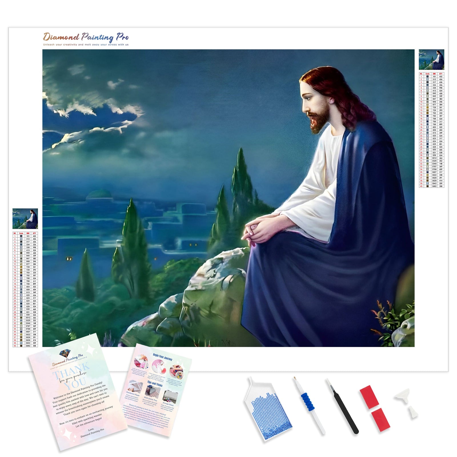 Christ on the Mountain | Diamond Painting Kit - Full Drill - Square or Round Diamonds with AB Drills Option