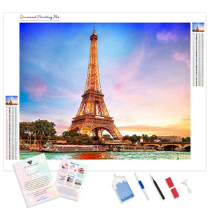 Eiffel Tower Gradient Sky | Diamond Painting