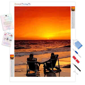 Romantic Beach and Sunset | Diamond Painting