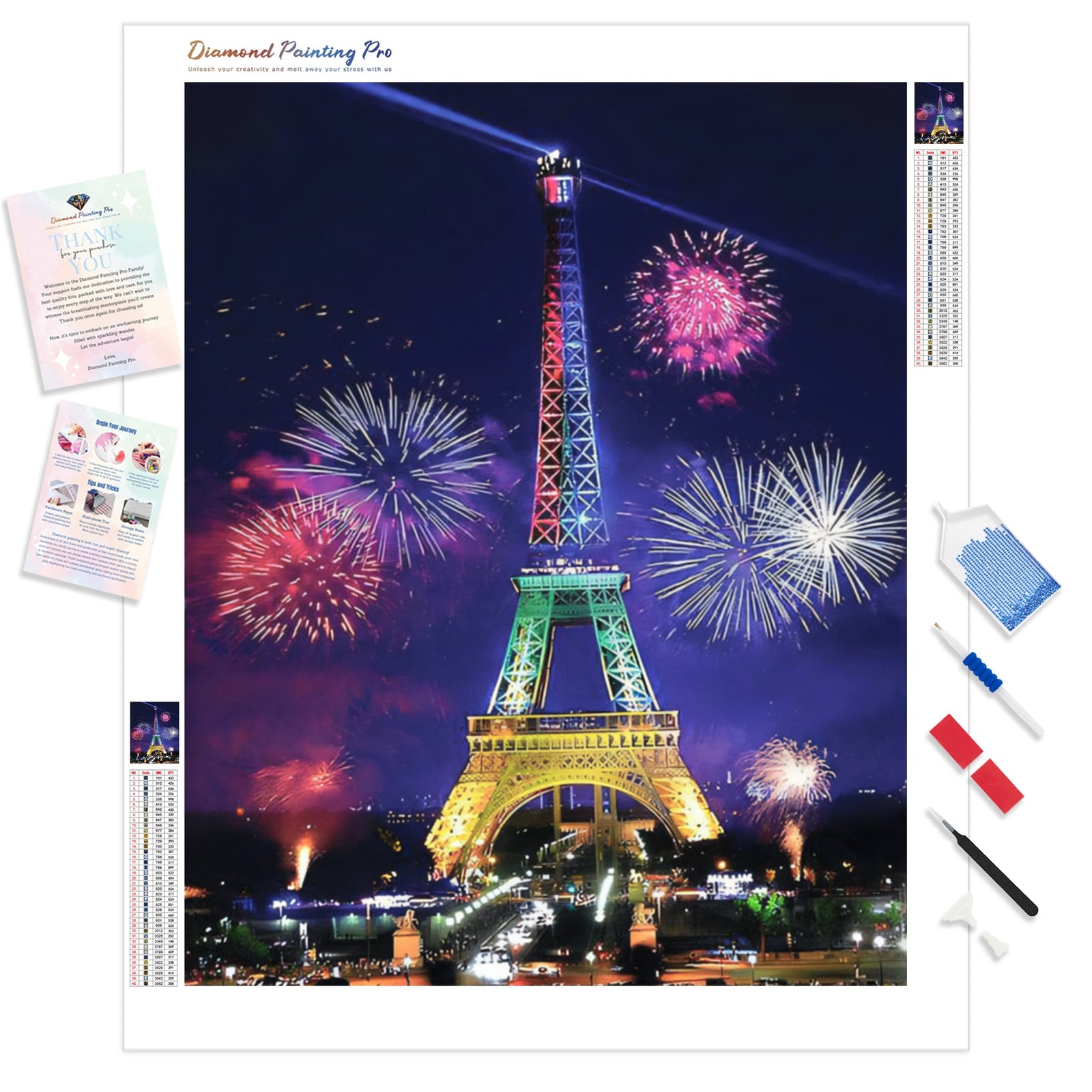 Romantic Paris Fireworks | Diamond Painting Kit - Full Drill - Square or Round Diamonds with AB Drills Option