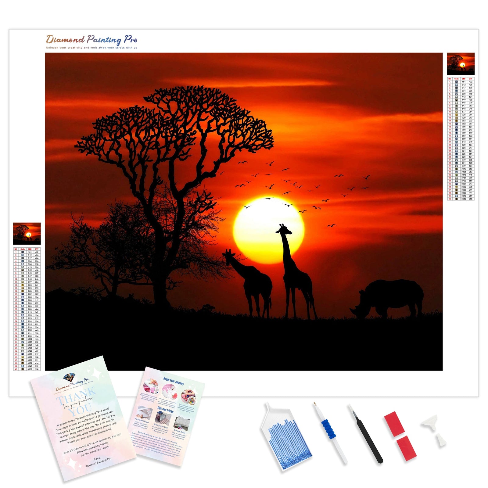 Sunset on the Plane | Diamond Painting Kit - Full Drill - Square or Round Diamonds with AB Drills Option