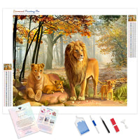 Happy Lion Family | Diamond Painting