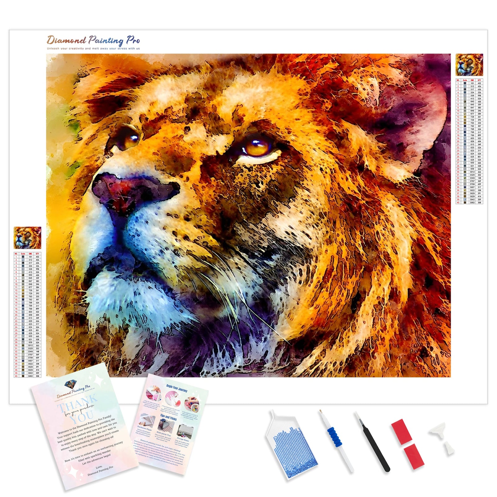 Hope Lion | Diamond Painting Kit - Full Drill - Square or Round Diamonds with AB Drills Option