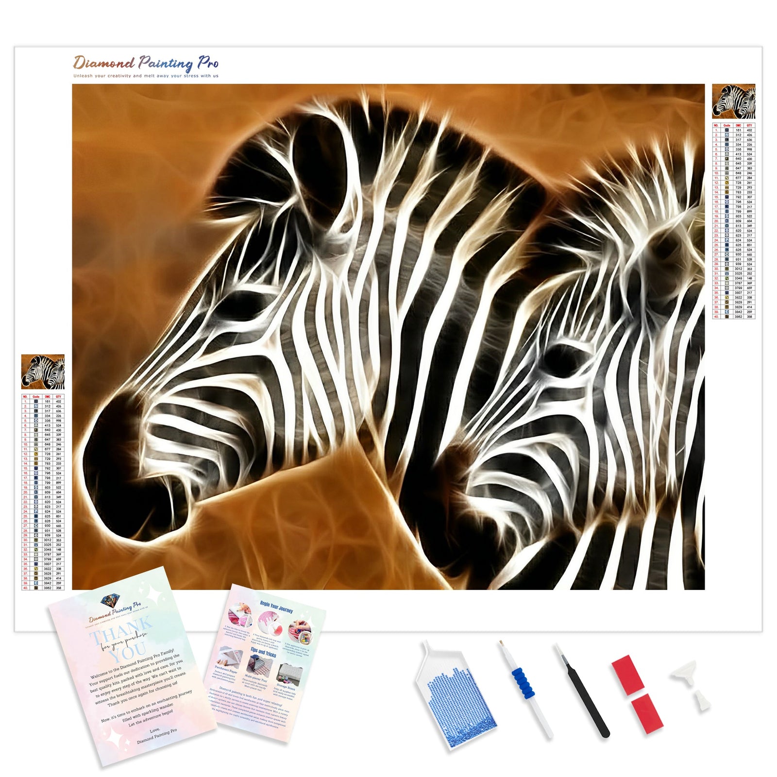 Chasing Zebras | Diamond Painting Kit - Full Drill - Square or Round Diamonds with AB Drills Option