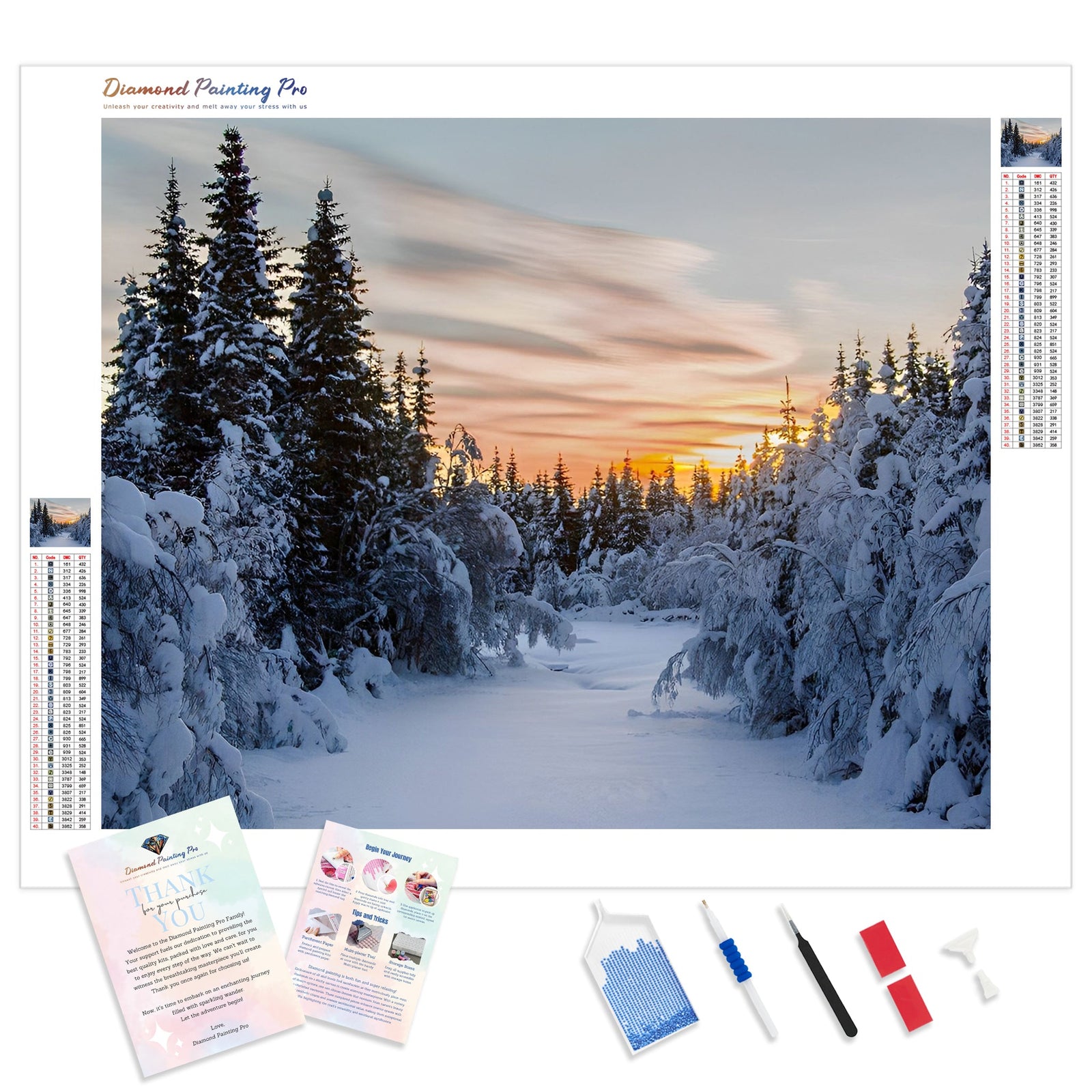 The Sunset In Winter | Diamond Painting Kit - Full Drill - Square or Round Diamonds with AB Drills Option