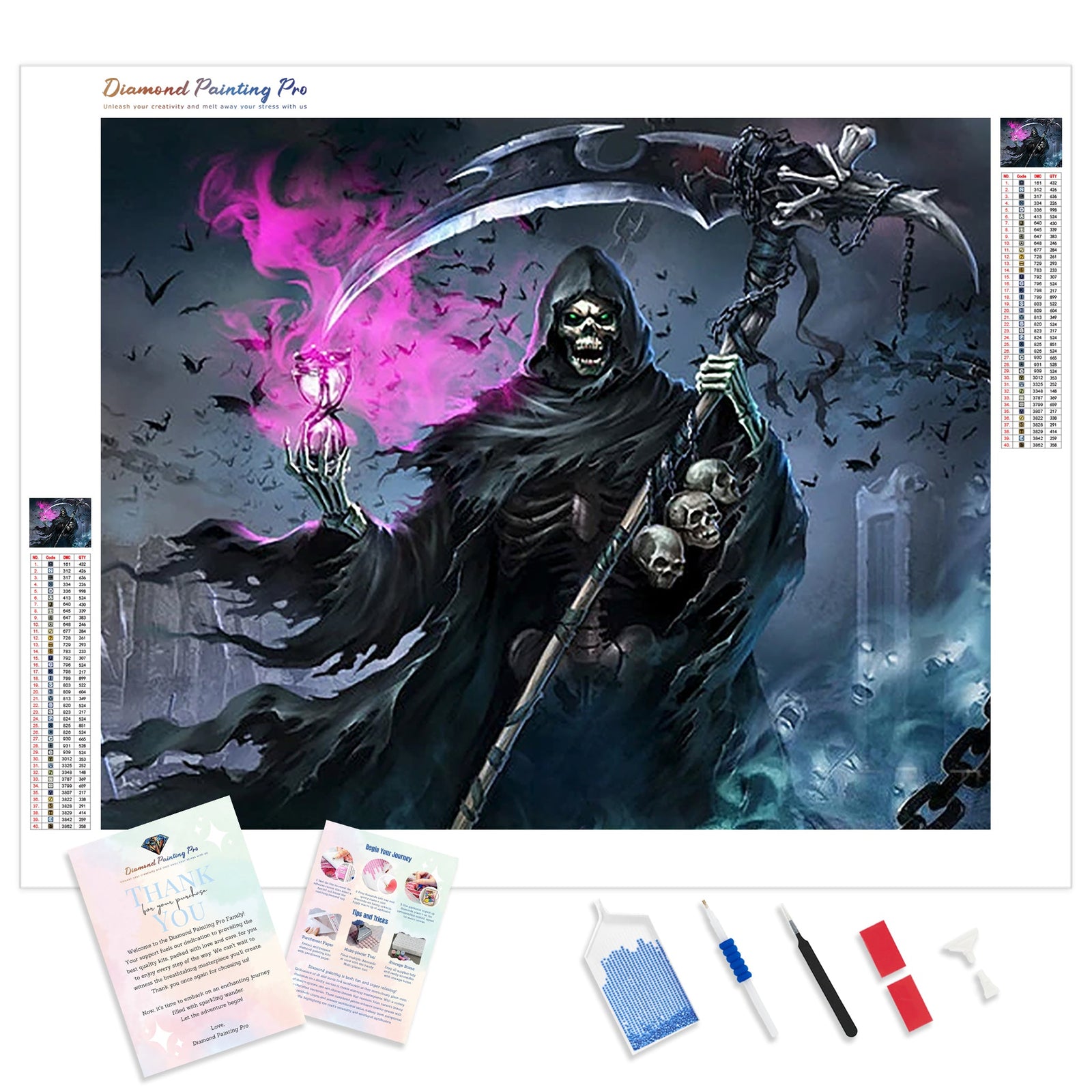 Grim Reaper | Diamond Painting Kit - Full Drill - Square or Round Diamonds with AB Drills Option