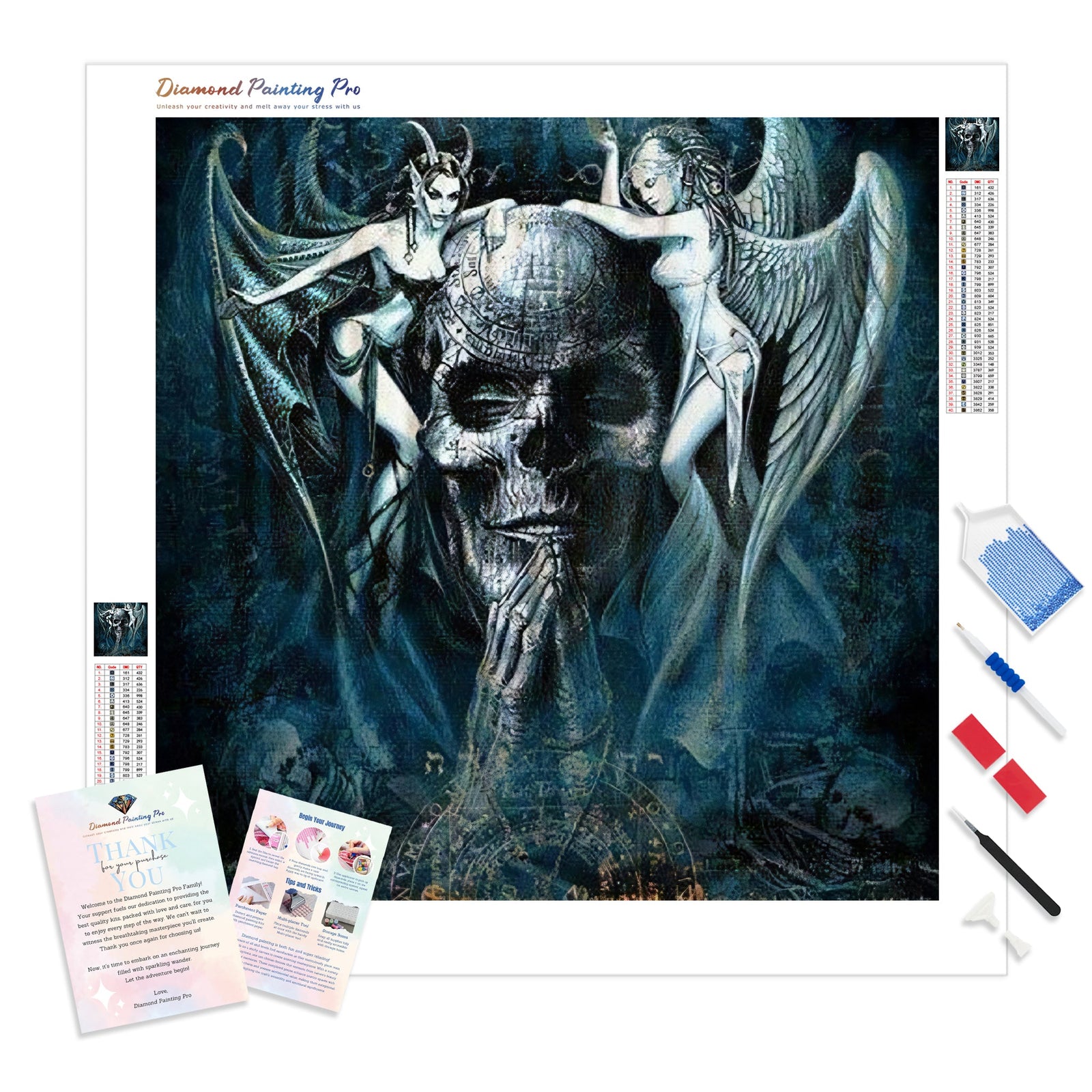 Demons and Skull | Diamond Painting Kit - Full Drill - Square or Round Diamonds with AB Drills Option