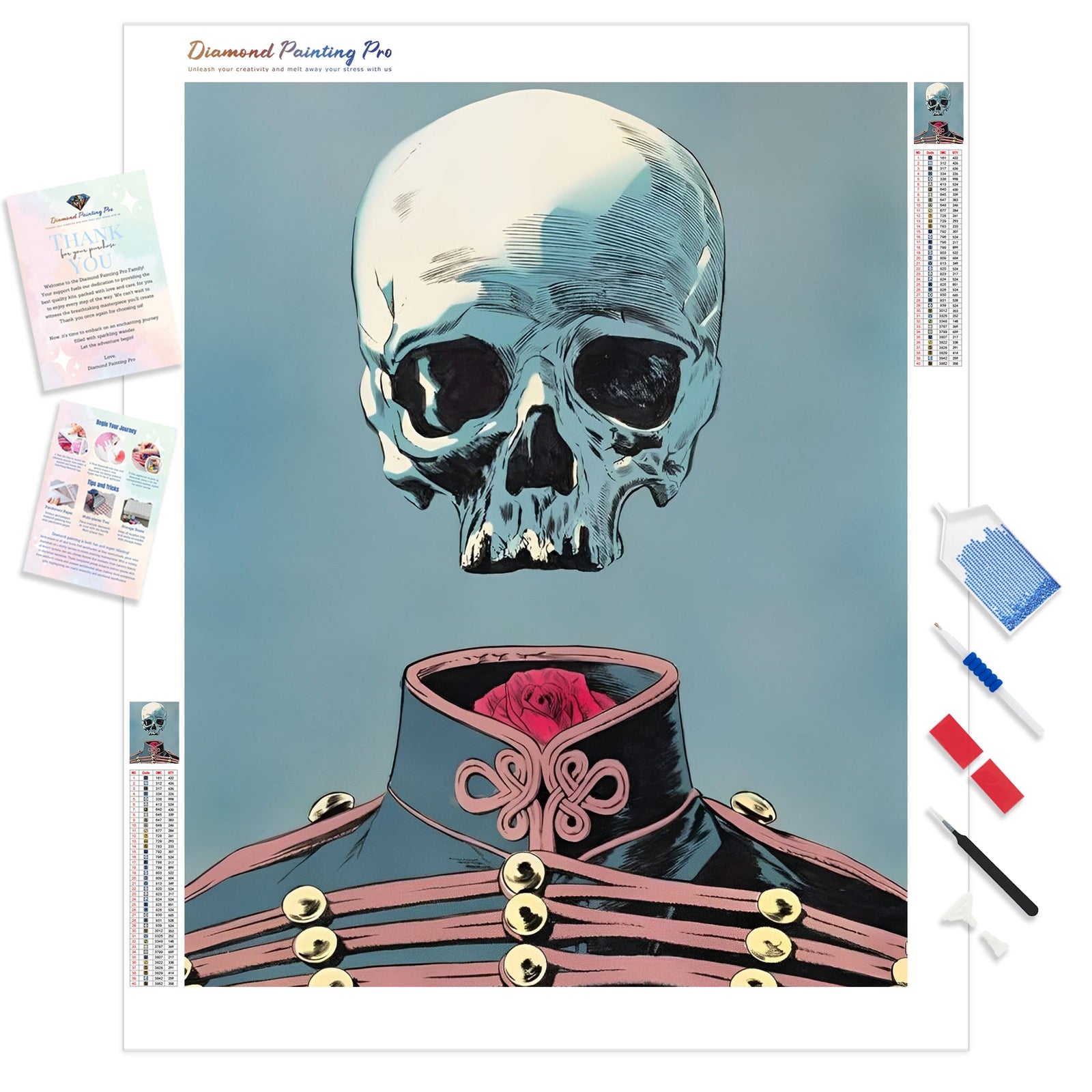 Skull Sergeant | Diamond Painting Kit - Full Drill - Square or Round Diamonds with AB Drills Option