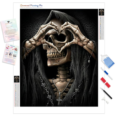 Skull | Diamond Painting Kit - Full Drill - Square or Round Diamonds with AB Drills Option