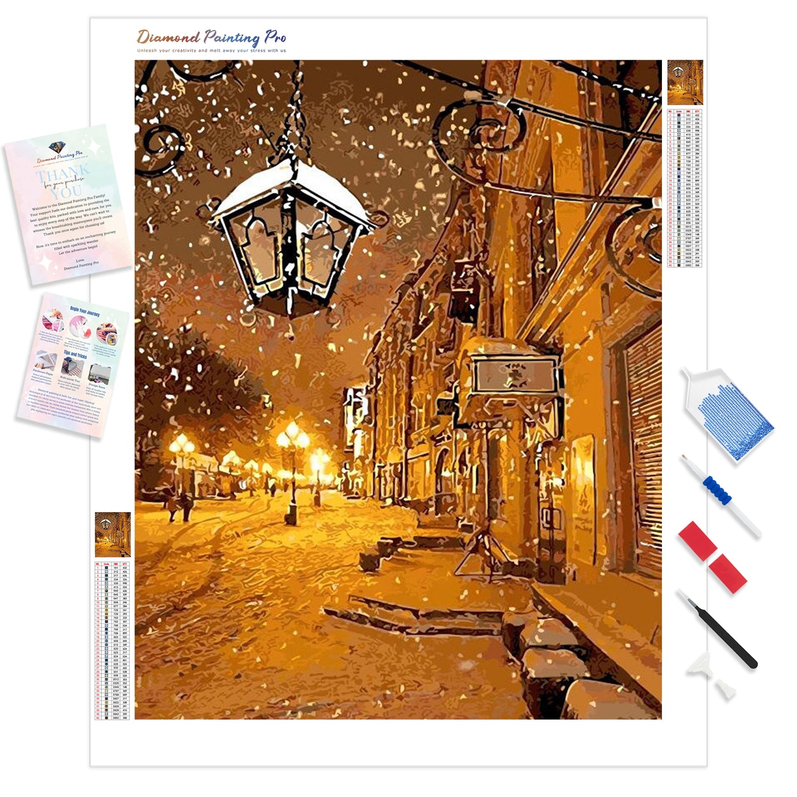 Warmth in Winter Village | Diamond Painting Kit - Full Drill - Square or Round Diamonds with AB Drills Option