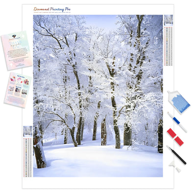 Trees Covered with Snow | Diamond Painting Kit - Full Drill - Square or Round Diamonds with AB Drills Option