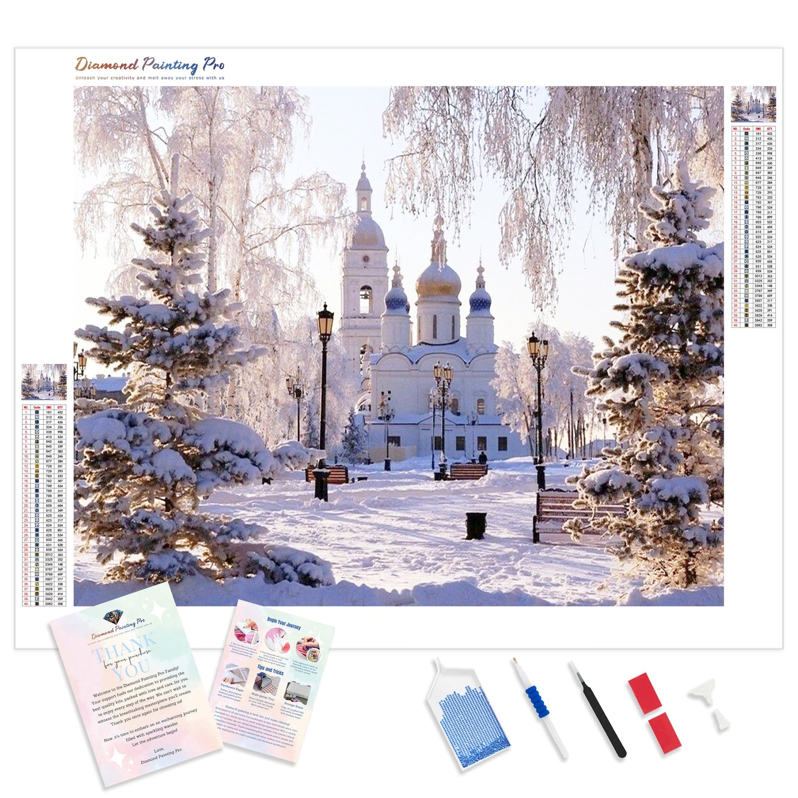 Snowy Morning | Diamond Painting Kit - Full Drill - Square or Round Diamonds with AB Drills Option