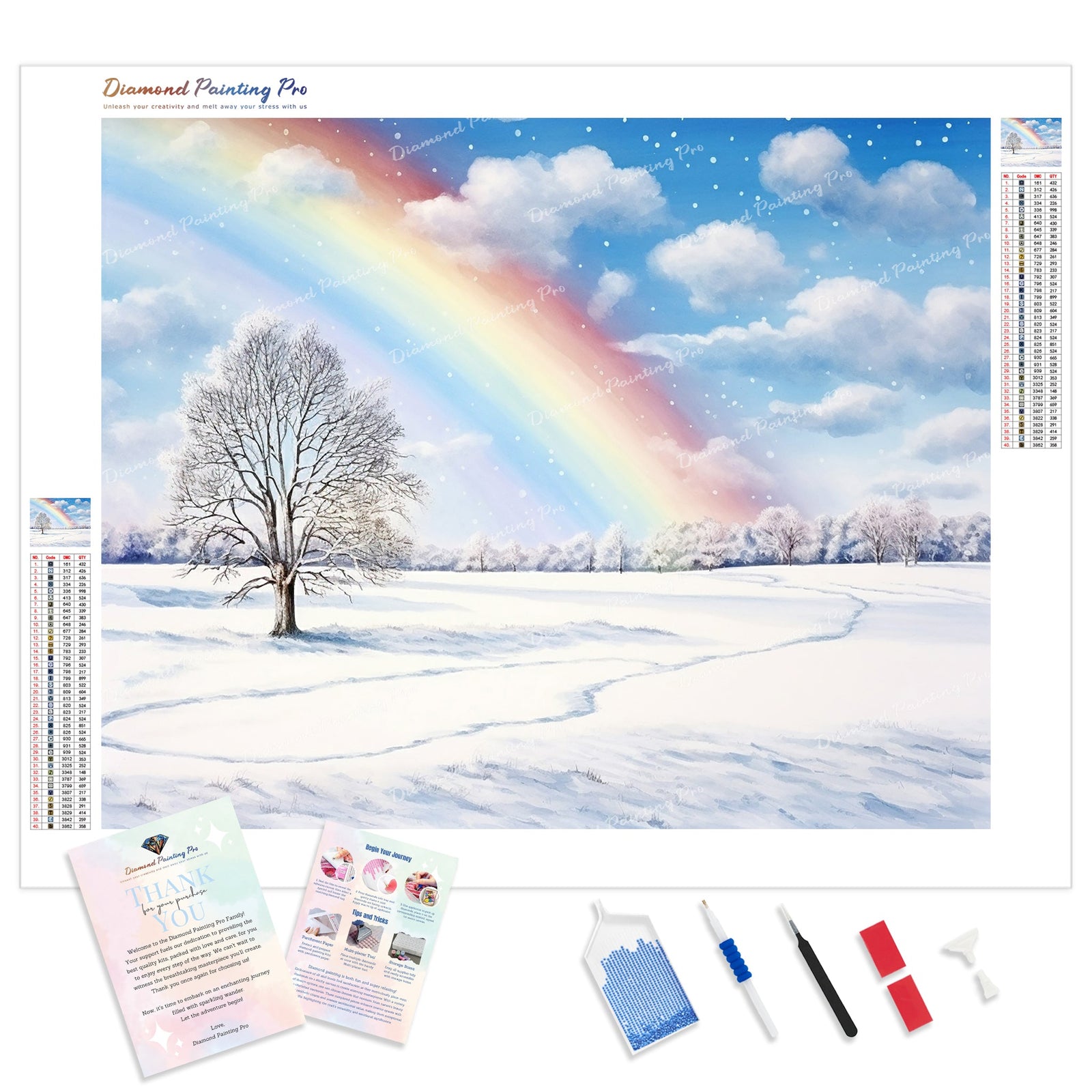 Rainbow Snowland | Diamond Painting Kit - Full Drill - Square or Round Diamonds with AB Drills Option