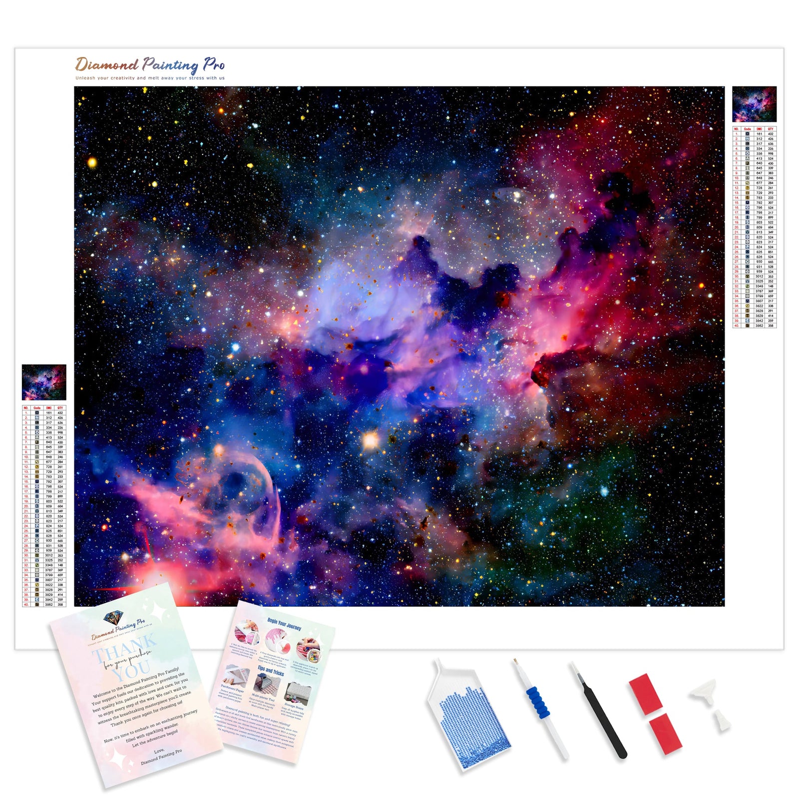 Amazing Colorful Galaxy | Diamond Painting Kit - Full Drill - Square or Round Diamonds with AB Drills Option